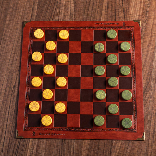 Juego de Damas de Piedra con Cuero