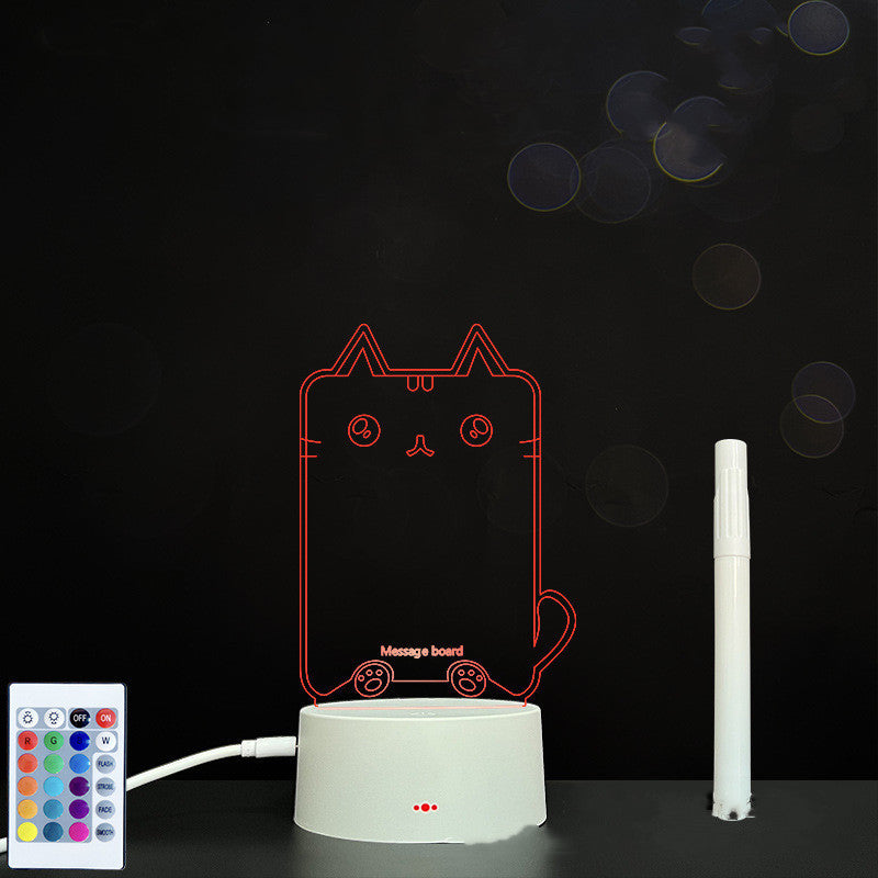 Tableau de messages manuscrits en acrylique 3D avec lumière LED
