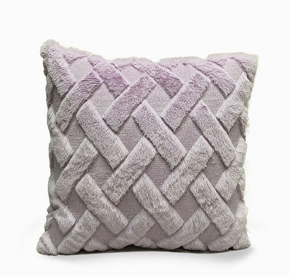 Plush Solid Color Sofa Pillowcase Living Room Cushion