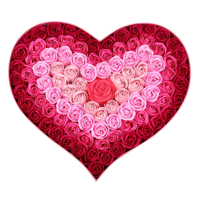 Gradient LED Heart-Shaped Soap Rose Gift Box – Romantic Flower Gift for Valentine's Day, Birthdays & Special Occasions