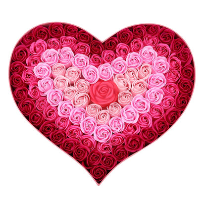 Gradient LED Heart-Shaped Soap Rose Gift Box – Romantic Flower Gift for Valentine's Day, Birthdays & Special Occasions