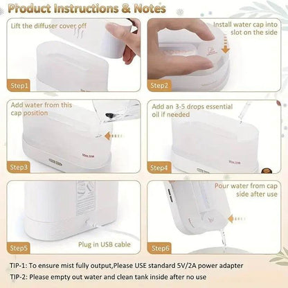 Simulated Flame Aroma Diffuser & Ultrasonic Cool Mist Maker – LED Bonfire Humidifier