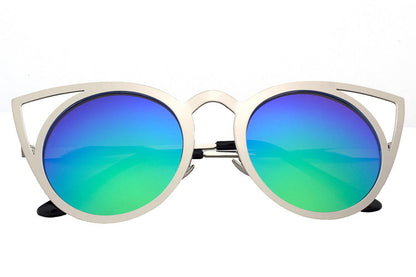 Colorful Reflective Cat’s Eye Sunglasses – Retro & Trendy UV Protection Eyewear