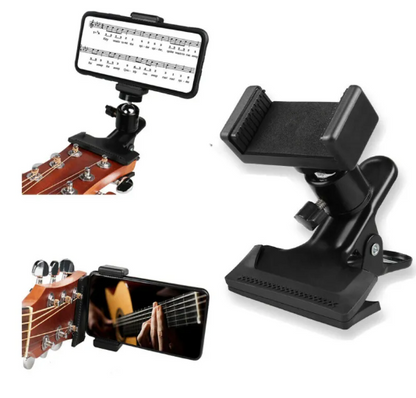 Adjustable Guitar Phone Clip Stand – Secure Smartphone Mount for Musicians, Streaming & Content Creation