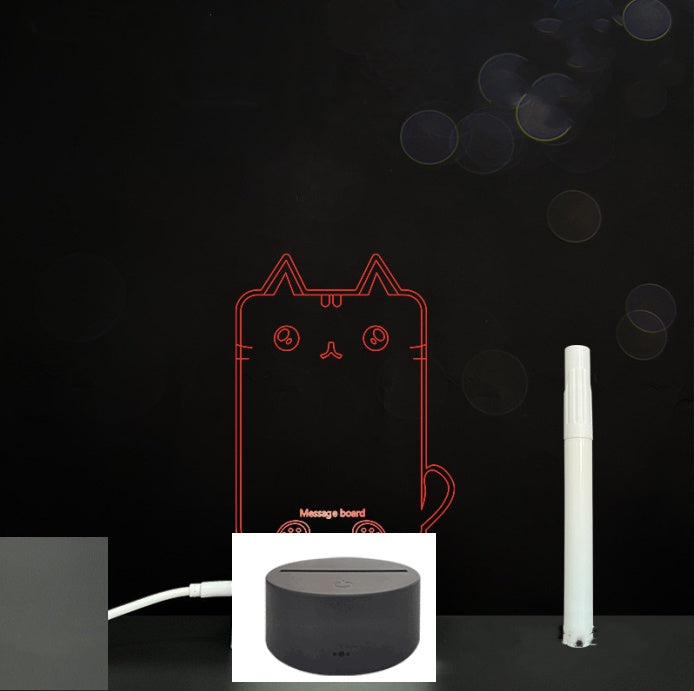 Tableau de messages manuscrits en acrylique 3D avec lumière LED