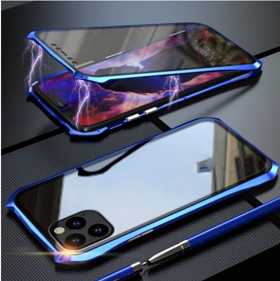 Metal Glass Magnetic iPhone 11 Case – Slim Solid Color Back Cover | 4 Colors