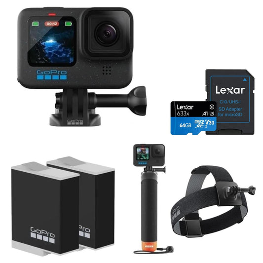 GoPro HERO12 Black Action Camera Bundle – 5.3K Video, HyperSmooth 6.0 & Waterproof to 33ft