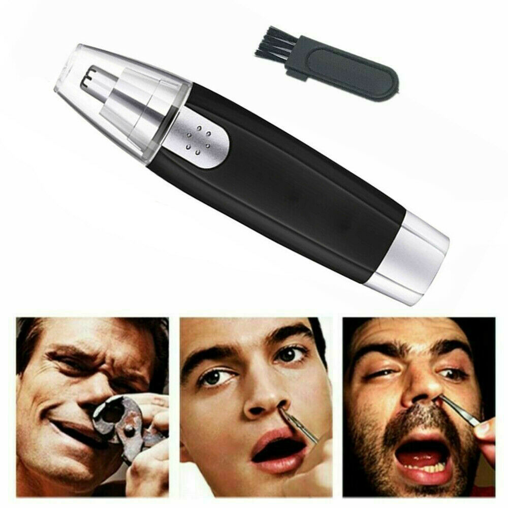 Tondeuse électrique à poils de nez et oreilles, rasoir à sourcils, tondeuse de toilettage, nettoyeur unisexe, tondeuse électrique à poils de nez portable, épilation indolore des poils d'oreille avec lumière LED pour hommes et femmes