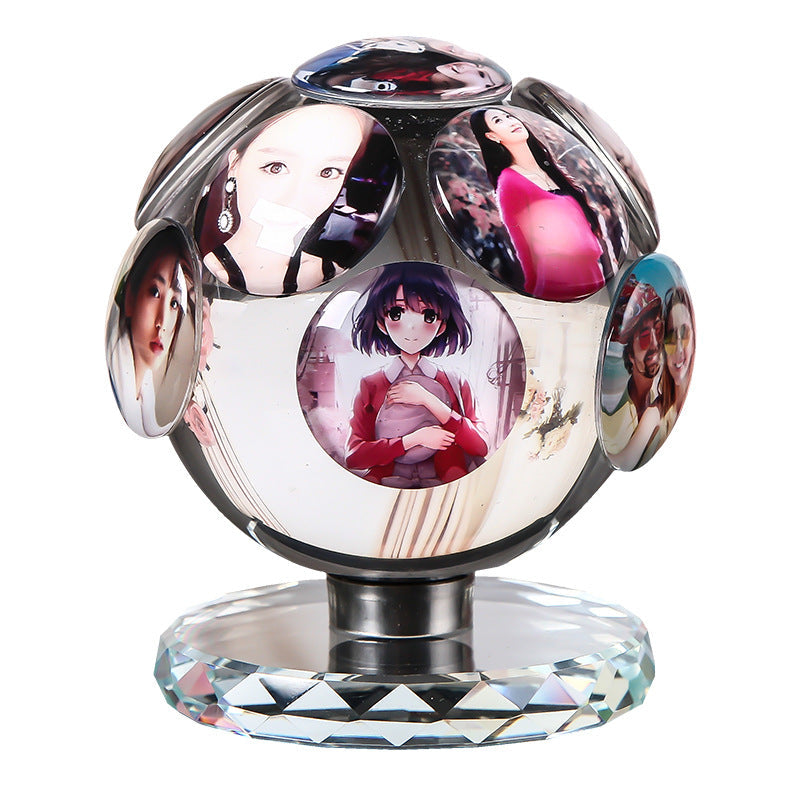 Cadre photo rotatif en cristal