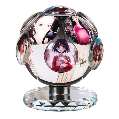 Cadre photo rotatif en cristal
