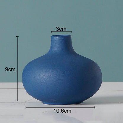Simple Solid Color Ceramic Vases European Flower Arrangement Plant Pots