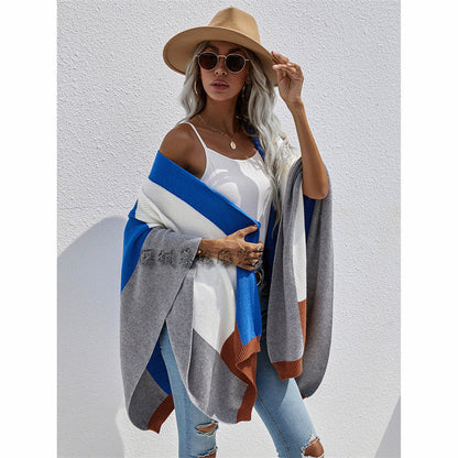 Women's Check Plus Size Loose Knit Cardigan