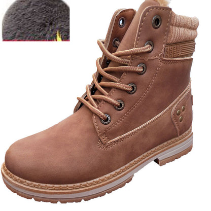 Women's British Style High Top Plus Size Cotton Martin Boots
