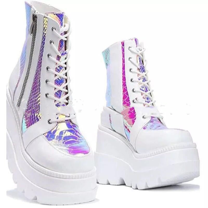 Zapatos con Plataforma Botas de Mujer Zapatos de Invierno Cuero Genuino