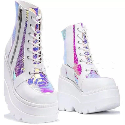 Zapatos con Plataforma Botas de Mujer Zapatos de Invierno Cuero Genuino