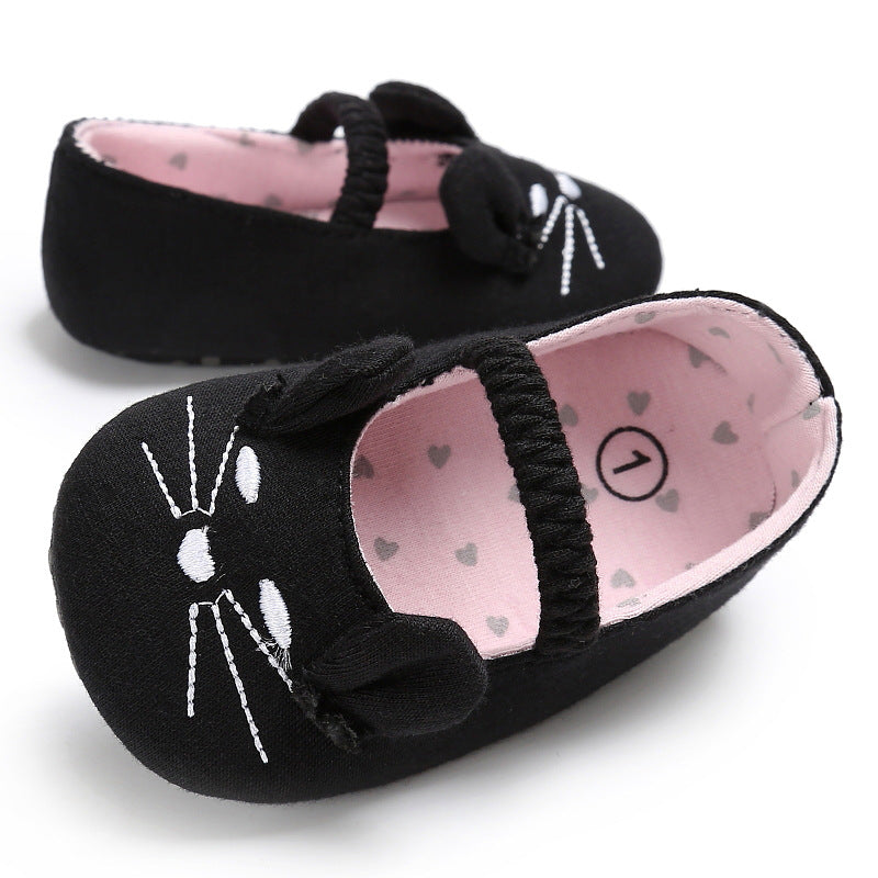 Chaussures de marche à semelles souples pour bébé fille Trésor Lapin Mignon en coton