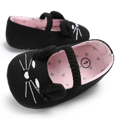 Chaussures de marche à semelles souples pour bébé fille Trésor Lapin Mignon en coton