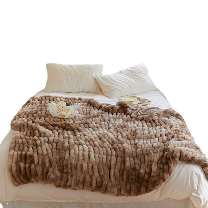 Manta de felpa LuxuryRabbit de piel gruesa para invierno