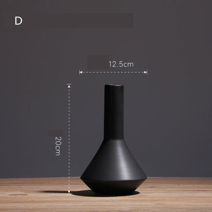 Simple Living Room Home Decoration Creative Black And White Ceramic Vase
