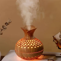Wood Grain USB Humidifier – Essential Oil Diffuser & Lamp for Desk or Bedroom