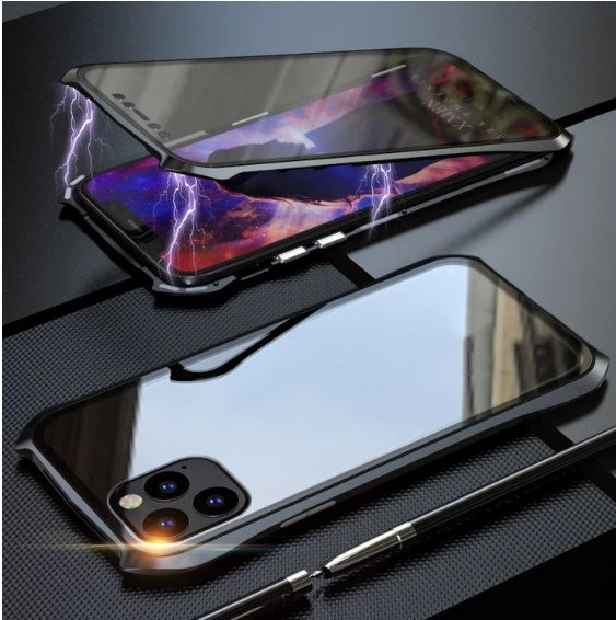 Metal Glass Magnetic iPhone 11 Case – Slim Solid Color Back Cover | 4 Colors