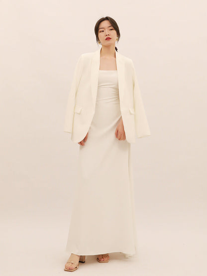Travel Photo Light Wedding Dress With White Strap