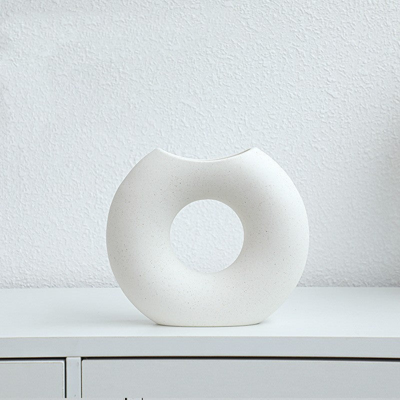 Vase en céramique style nordique, forme demi-cercle, créatif