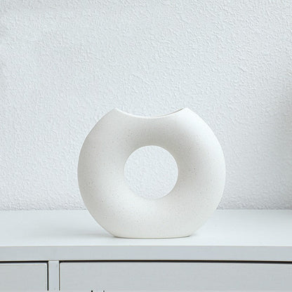 Vase en céramique style nordique, forme demi-cercle, créatif