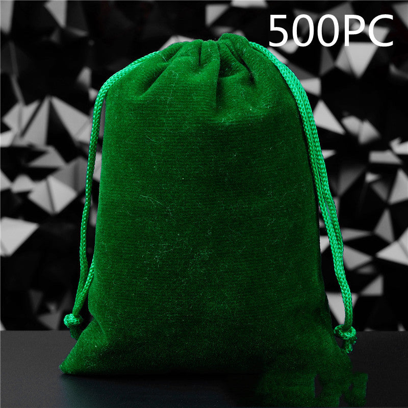 Pochette à Bijoux en Flanelle Unie avec Cordon de Serrage