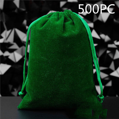 Pochette à Bijoux en Flanelle Unie avec Cordon de Serrage