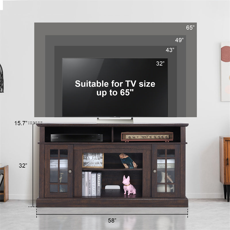 Meuble TV en bois de style vintage pour salon