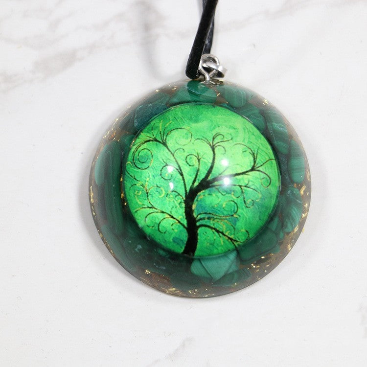 Pendentif personnalisé en gravier de cristal naturel pour hommes et femmes