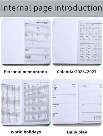 A7 2026 English Planner Book – Mini Pocket Weekly Calendar