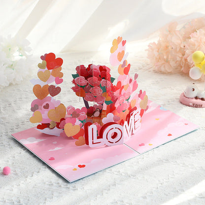 Valentine's Day Stereoscopic Greeting Cards Creative Handmade Paper Carving
