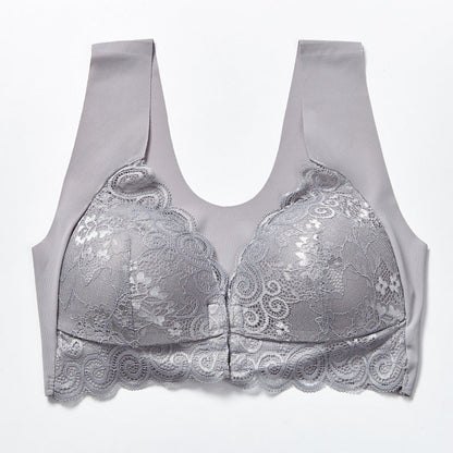 Comfortable Plus Size Backless Bra Lace Push Up Front Closure Bra