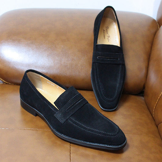 Chaussures décontractées respirantes en cuir souple pour hommes