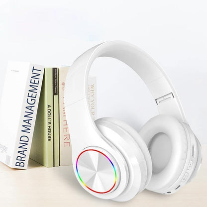 Casque Bluetooth sans fil LED Casque de jeu Écouteurs de sport avec prise en charge de la carte TF Lumières respiratoires colorées