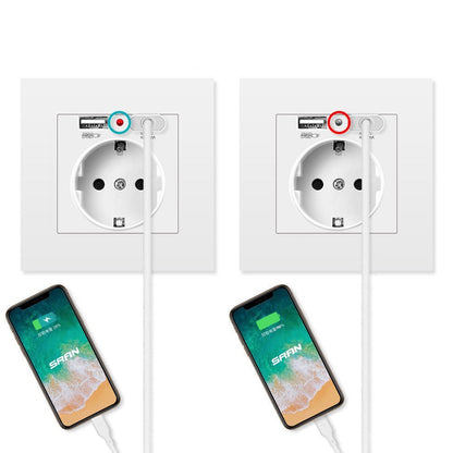 German Type Socket Wall Power Socket With Dual USB