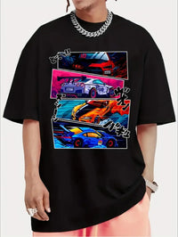 Men Street Style T-shirt, Short-sleeved T-shirt, Summer Outdoor Sports Print T-shirt