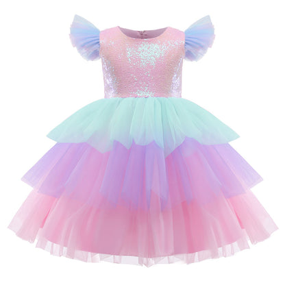 Mesh Sequin Dress For Children
