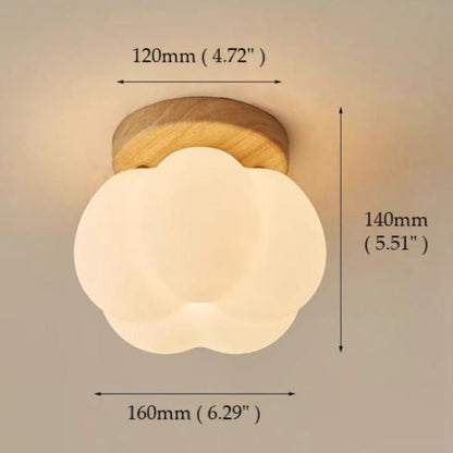 Lámpara de techo empotrada de calabaza, moderna lámpara de techo redonda con LED