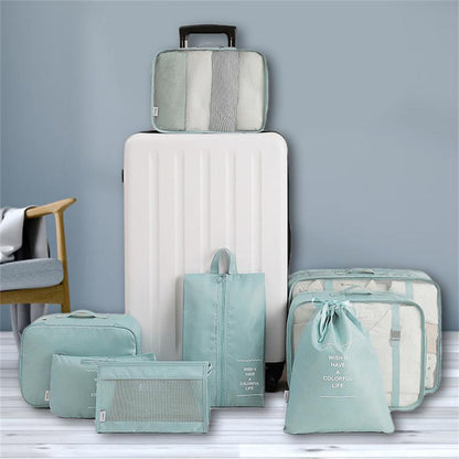 Lot de 8 sacs de rangement pour bagages, organisateurs de voyage pour vêtements, sous-vêtements et chaussures, cubes d'emballage