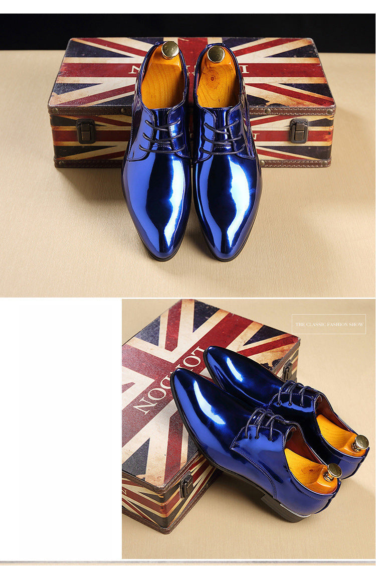 Chaussures en cuir à bout pointu britanniques pour hommes, mode, chaussures pour hommes en cuir brillant, chaussures en cuir de commerce extérieur Amazon Wish LAZADA