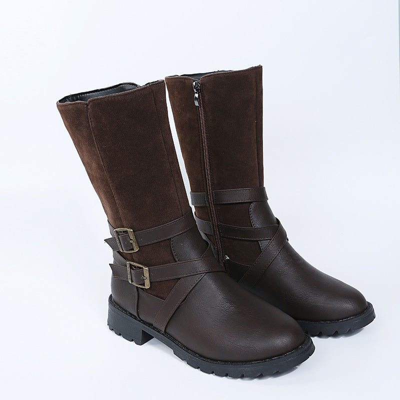 Chaussures à talon carré grande taille pour femmes – Ceinture décontractée à petit talon