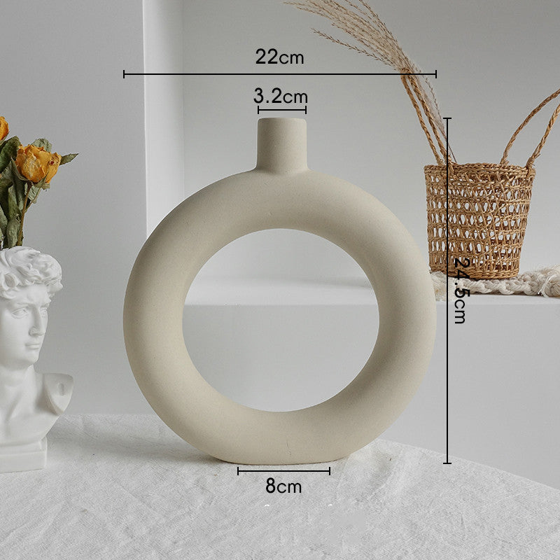 Vase en céramique simple pour fleurs séchées, décoration d'intérieur, ornement de salon, vases d'art.