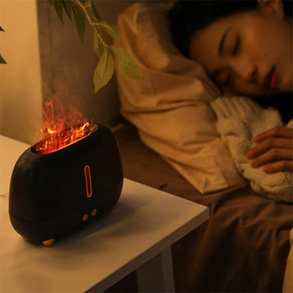 Flame Aroma Diffuser & Humidifier – LED Flame Effect, 3 Colors