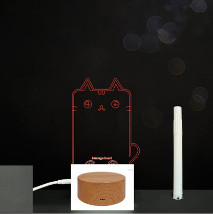 Tableau de messages manuscrits en acrylique 3D avec lumière LED