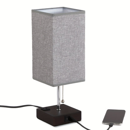 LumaTouch | Touch Table Lamp with USB Outlet and Fabric Shade Bedside Decor