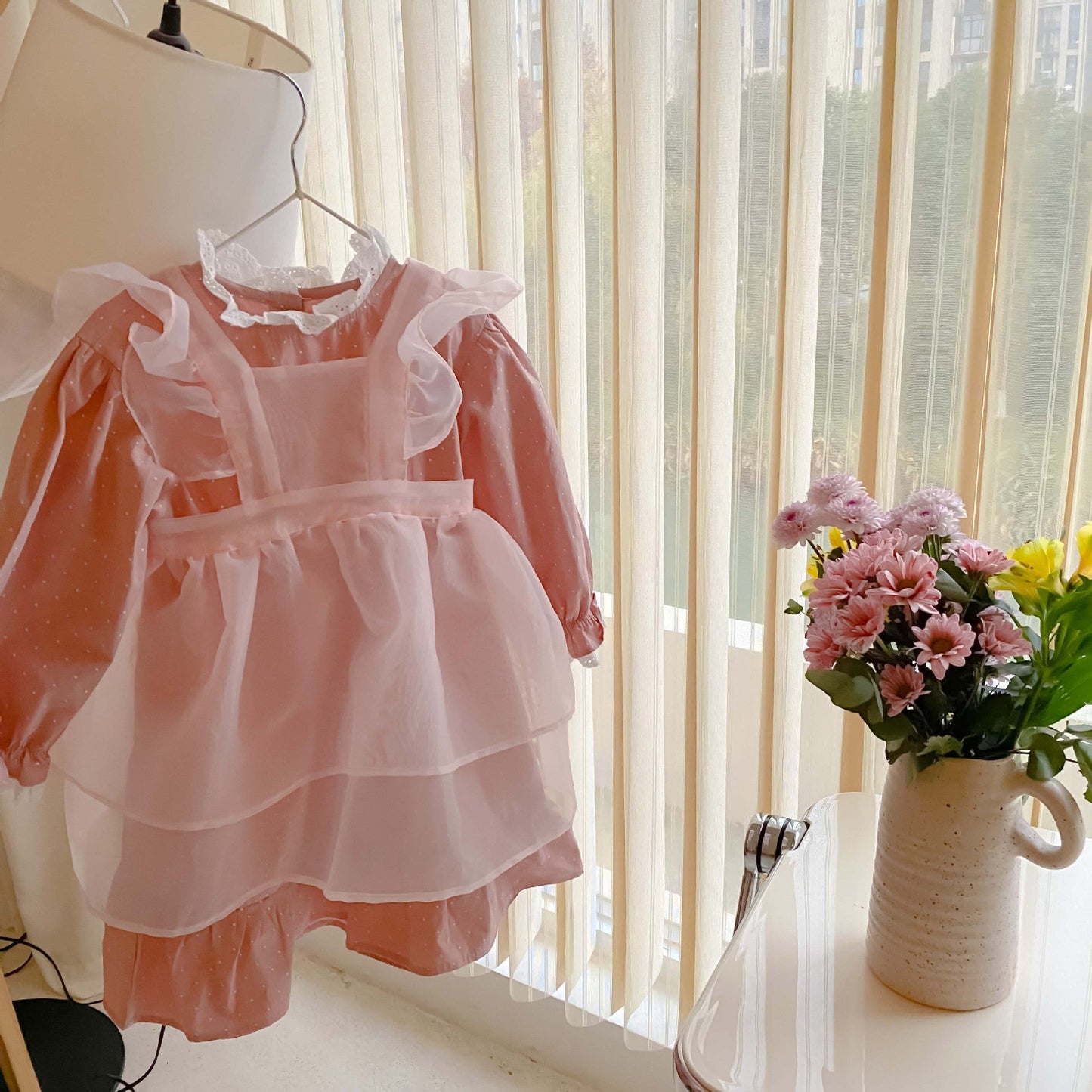 Robe de princesse en organza à volants pour filles