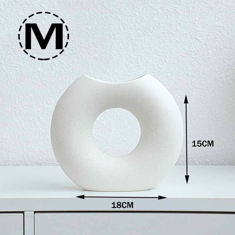 Vase en céramique style nordique, forme demi-cercle, créatif